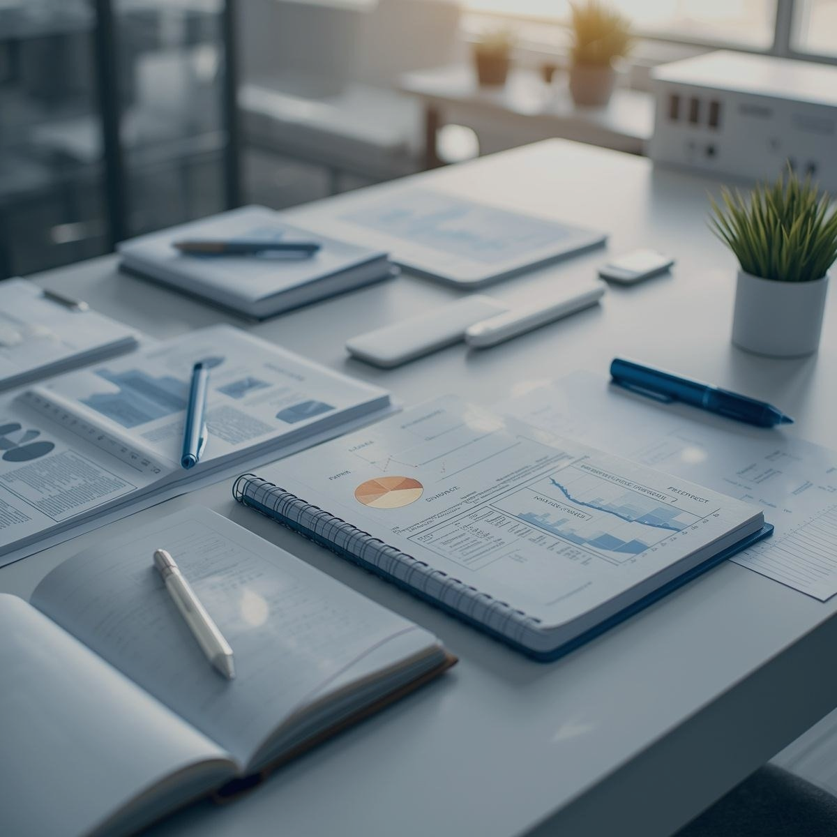 Researchers analyzing patents and intellectual property strategies in a research center environment